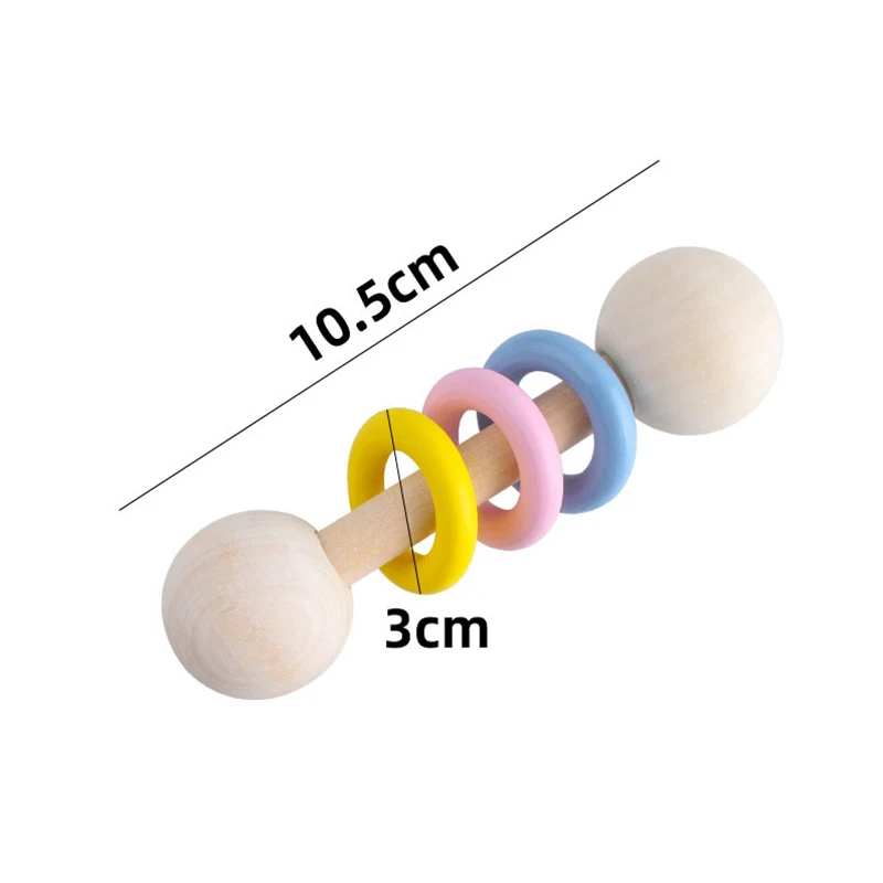 Let's Make Baby Beech Wooden Rattle 1pc Hemu Rattle Soother Teether Molar Toy Safe Without FPA Musical Chew Montessori Toys