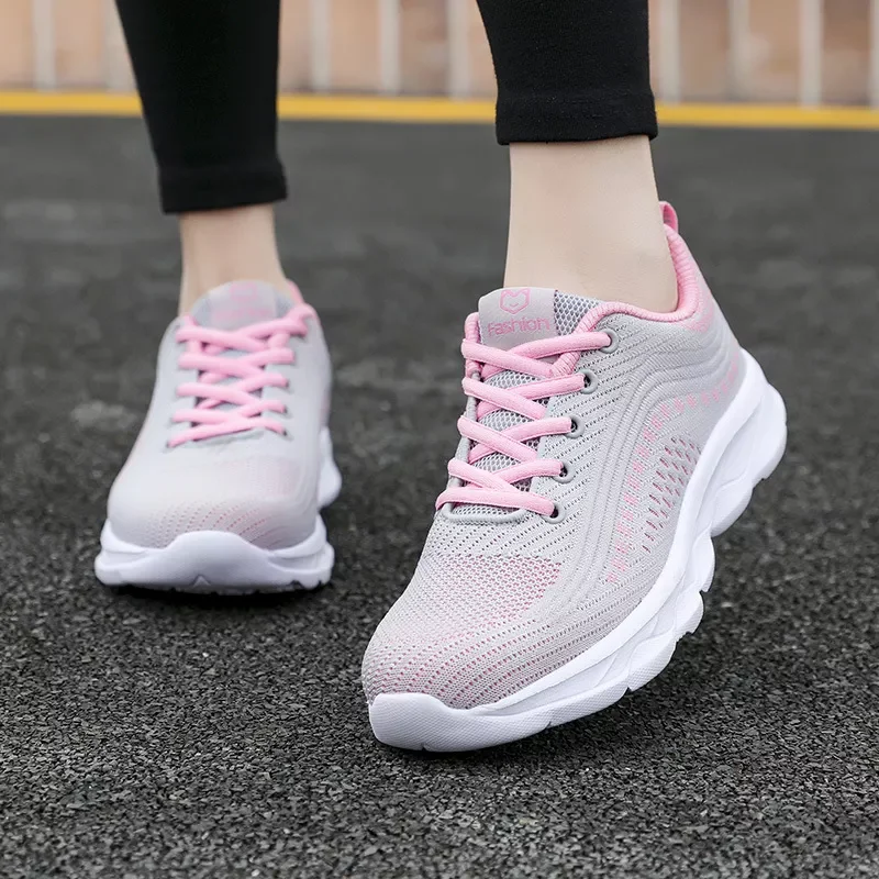 

2022NEW shoes women sneakers breathable mesh lace-up platform sneakers women shoes 2022 lightweight woman flats