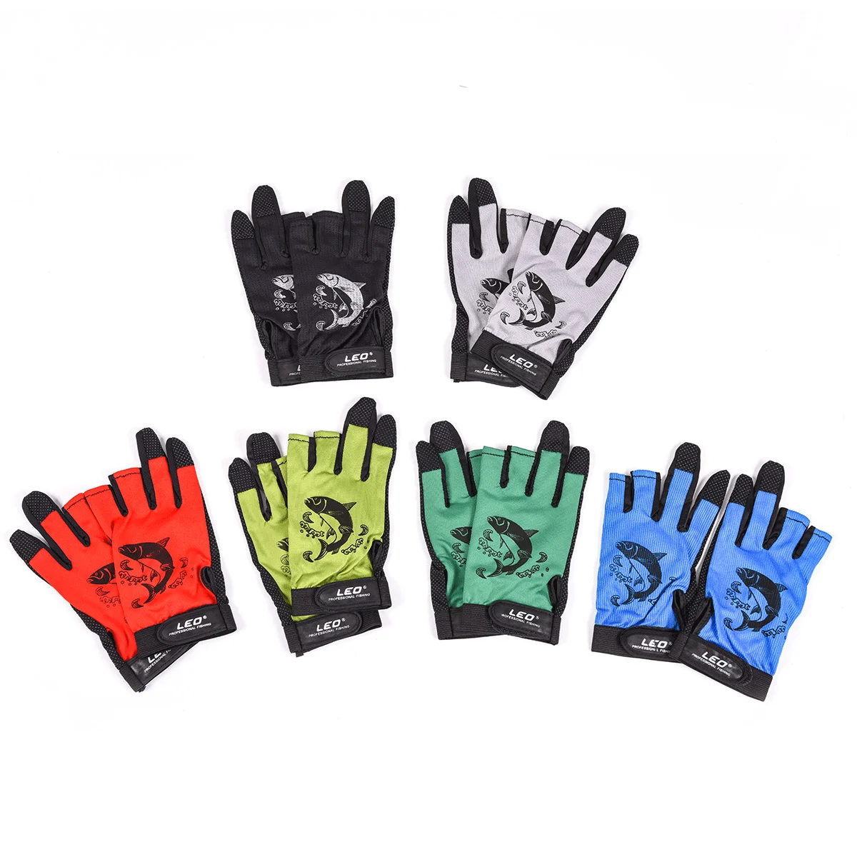 

LEO Fishing Quick-drying Non-slip Bare Fingers Durable Sports Outdoor Lure Fishing Goves