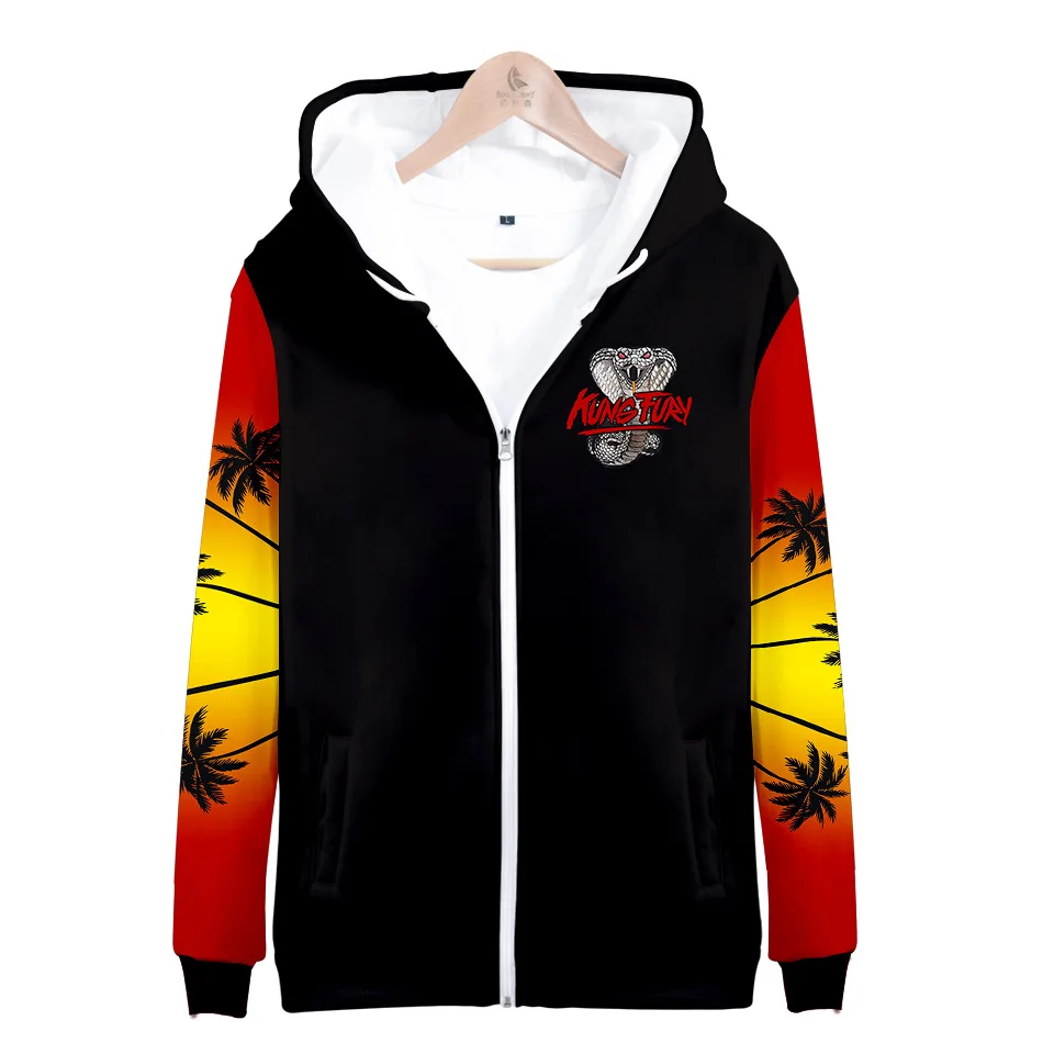

2021 NEW The Karate Kid Cobra Kai 3D Printed zip up Hoodies Clothes Coat boys Sweatshirt men womens Hooded Costume Casual Tops