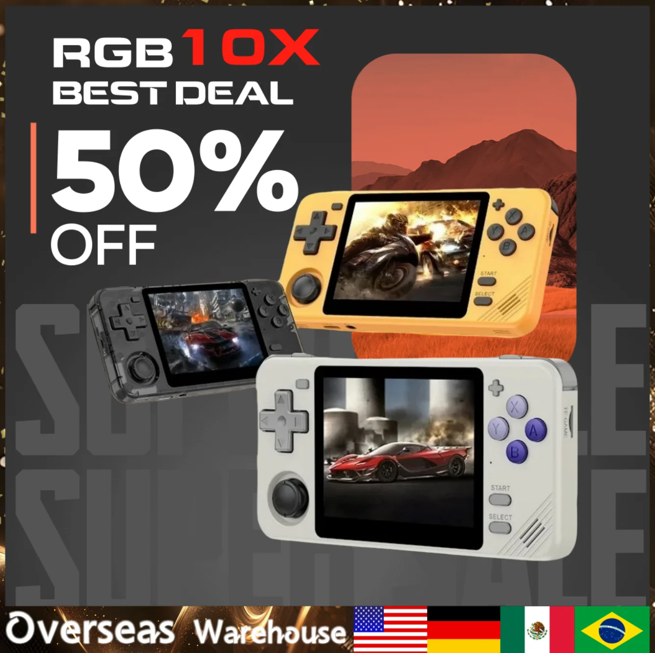 Портативная игровая консоль POWKIDDY RGB10X в стиле ретро 3 5 дюйма 4:3 детские подарки