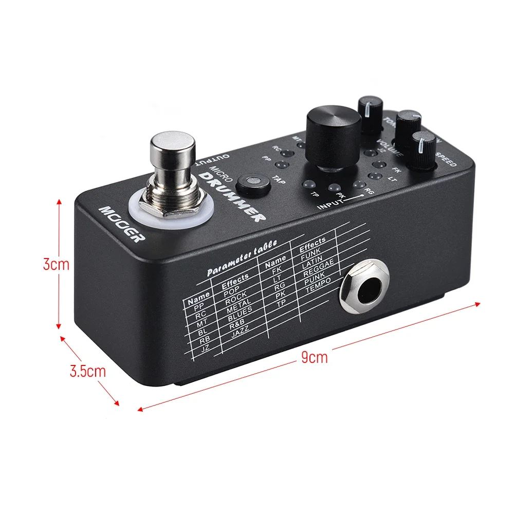 Микро-барабанщик Mooer MDM1 с функцией темпа настоящий байпас полностью