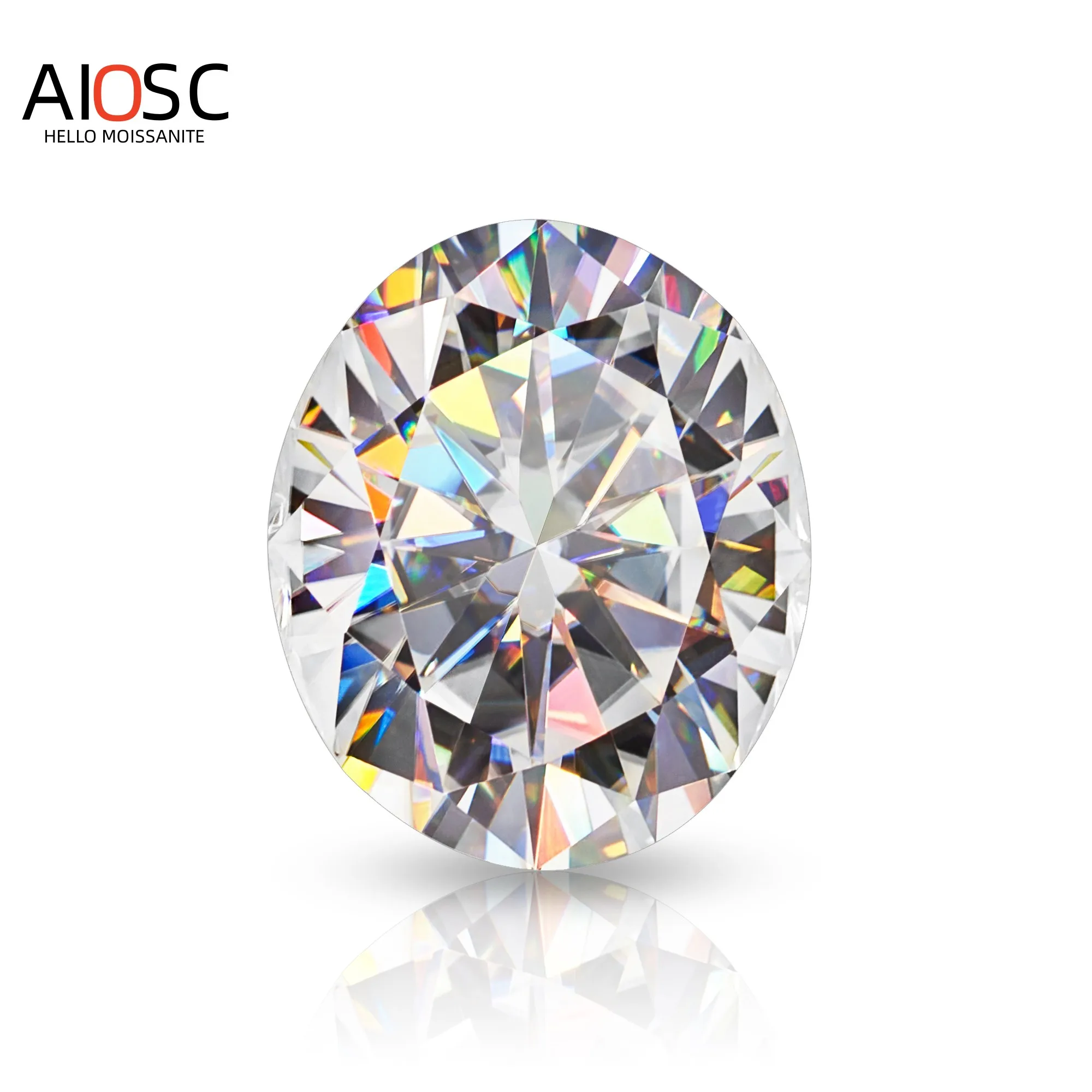 

AIOSC Moissanite Loose Stone 0.3 To 8.0ct Oval Cut Super White D Colour VVS Grade With GRA CertificaPass Diamond Tester Lab Gem