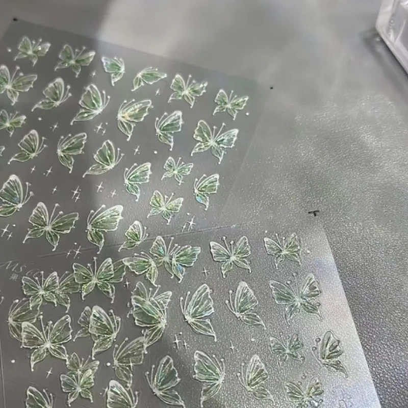 Фрагмент вспышки светлая бабочка высококачественные наклейки для ногтей