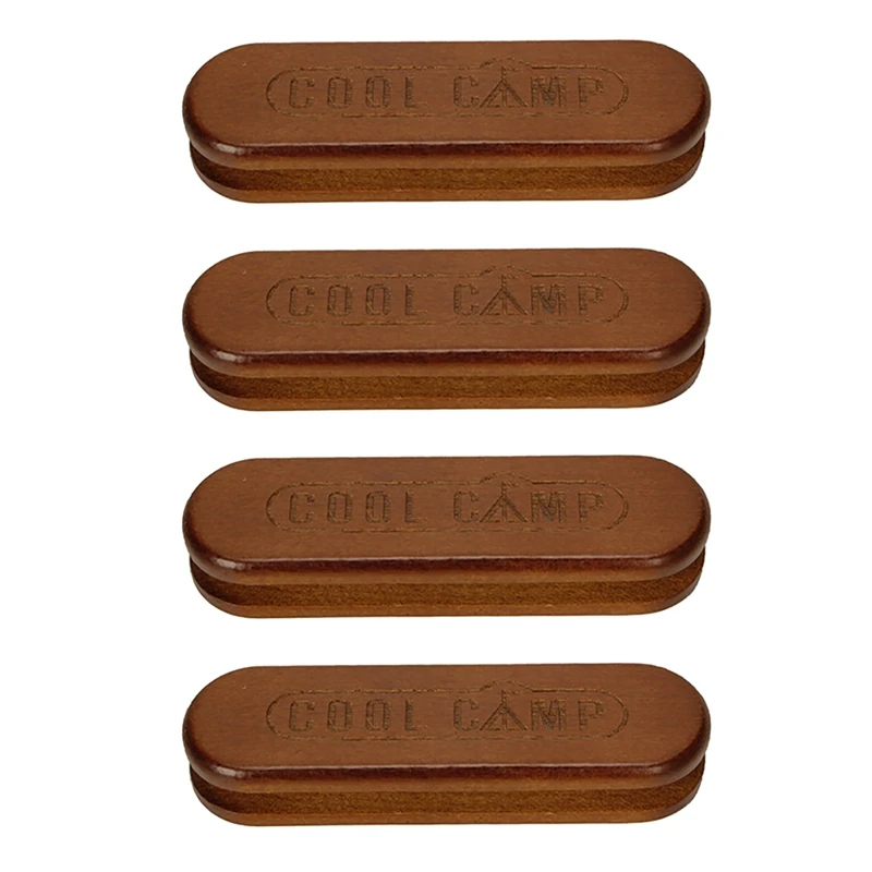 

COOLCAMP Camping Grill Pan Handle Barbecue Tray Wood Handle Anti-Scalding Double Ear Round Roasting Tray For Outdoor