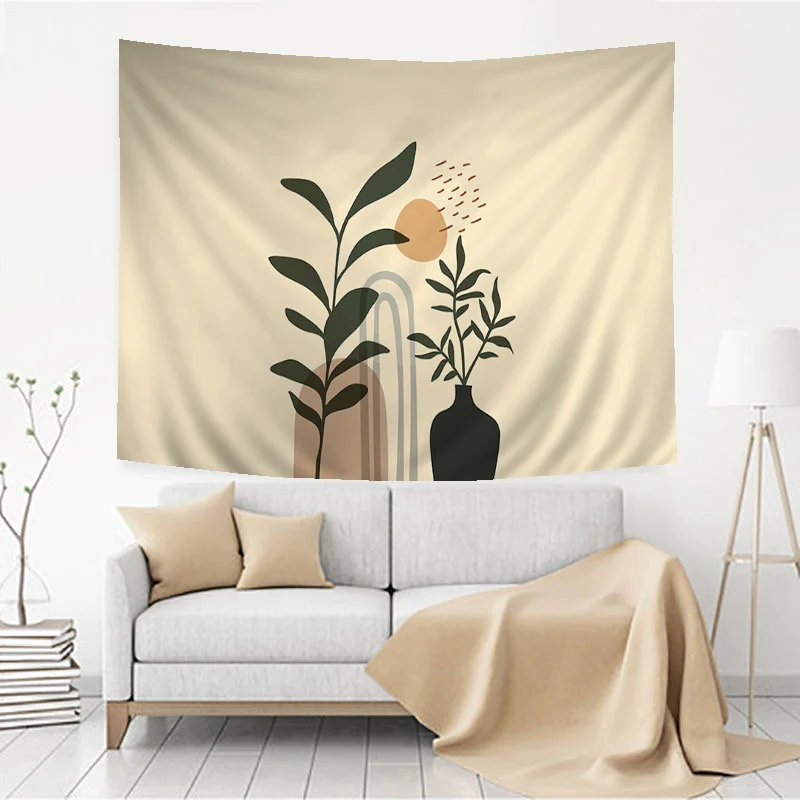 Абстрактная ваза с растениями и цветами искусственная кожа дешевая настенная