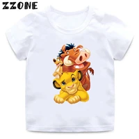 2020 summer baby boys t shirt cute cartoon lion print kids t shirts funny animal children girls tops clotheshkp5315