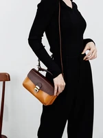 womens messenger bag square cowhide metal lock luxury womens brand bag vintage british style mini flip leather shoulder bag
