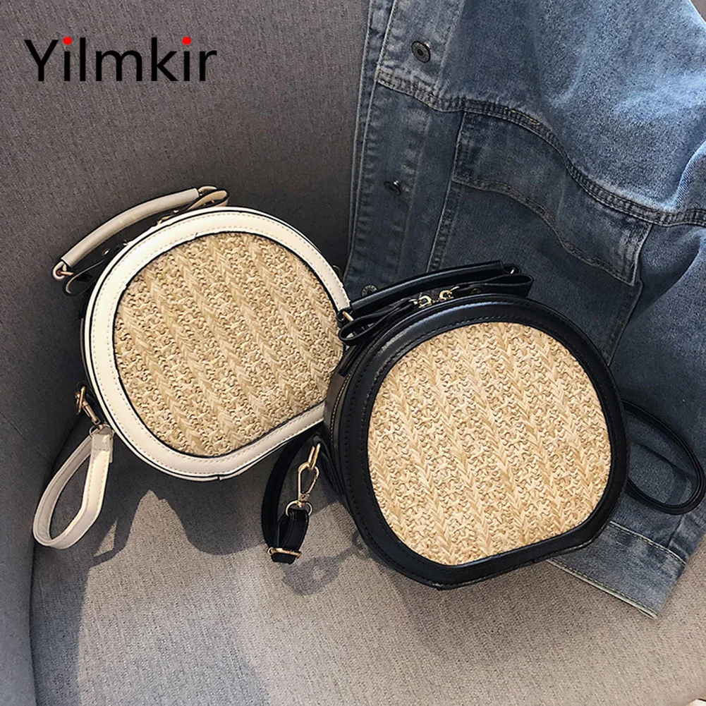 

Fashion Versatile Women Straw Patchwork Travel Shoulder Messenger Bag Casual Outdoor Multifunctional Ladies Lightweight Wallet