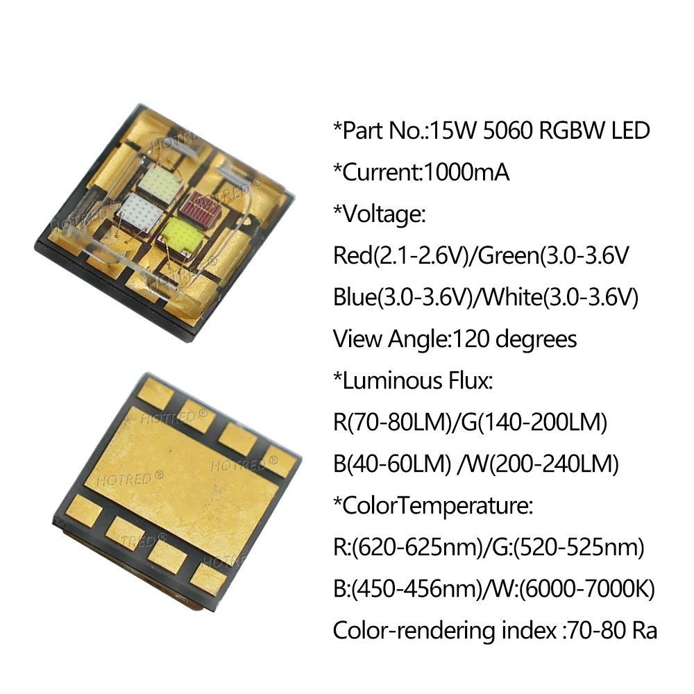 

LED 5060 RGBW источники света HotRed 15 Вт