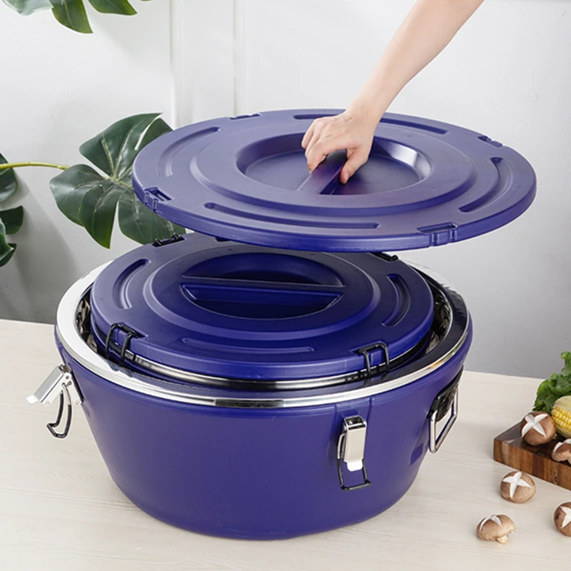 

Large capacity Blue color Heat bucket high quality Stainless Steel & PP Plastic Preservation