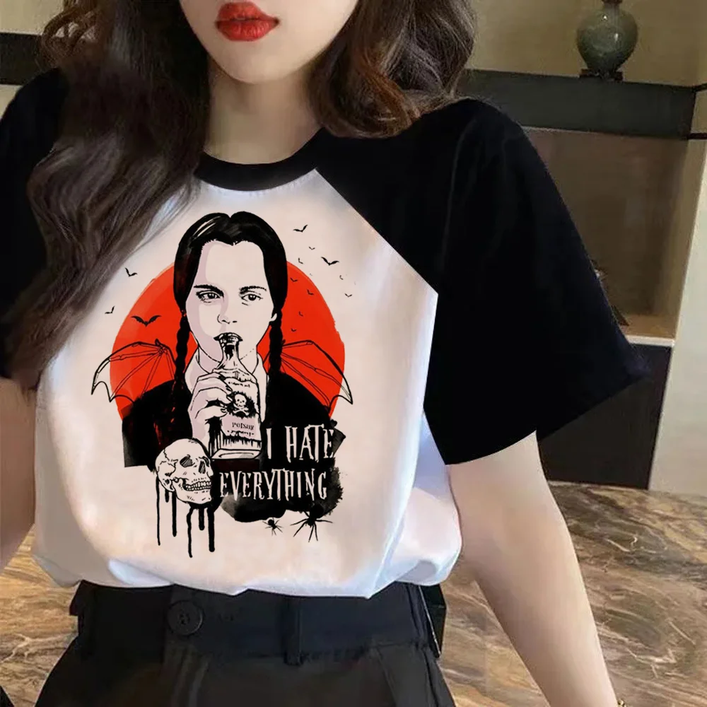 

Wednesday Addams Tee women funny t-shirts female comic streetwear 2000s clothing