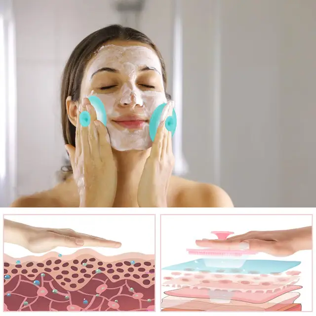 Silicone Face Cleansing Brush Lip Scrub Brush Facial Deep Pore Skincare Scrub Cleanser Tool Beauty Soft Deep Cleaning Exfoliator 2
