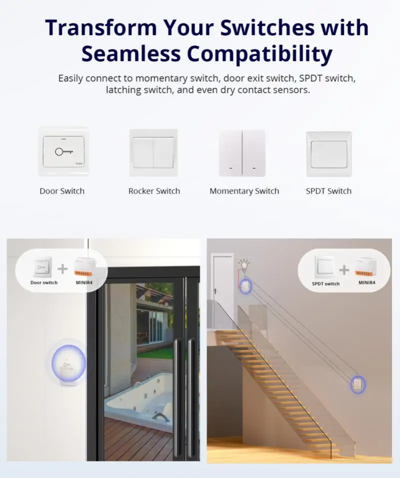SONOFF MINI R4 Модуль переключателя Wi-Fi 2-позиционный переключатель умного дома Реле