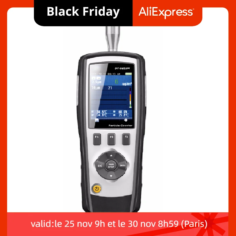 

DT-9851M Professional Handheld PM0.3,PM2.5,10 Um Airbone Gas Laser Air Particle Counter for CleanRoom Quality Detector Price