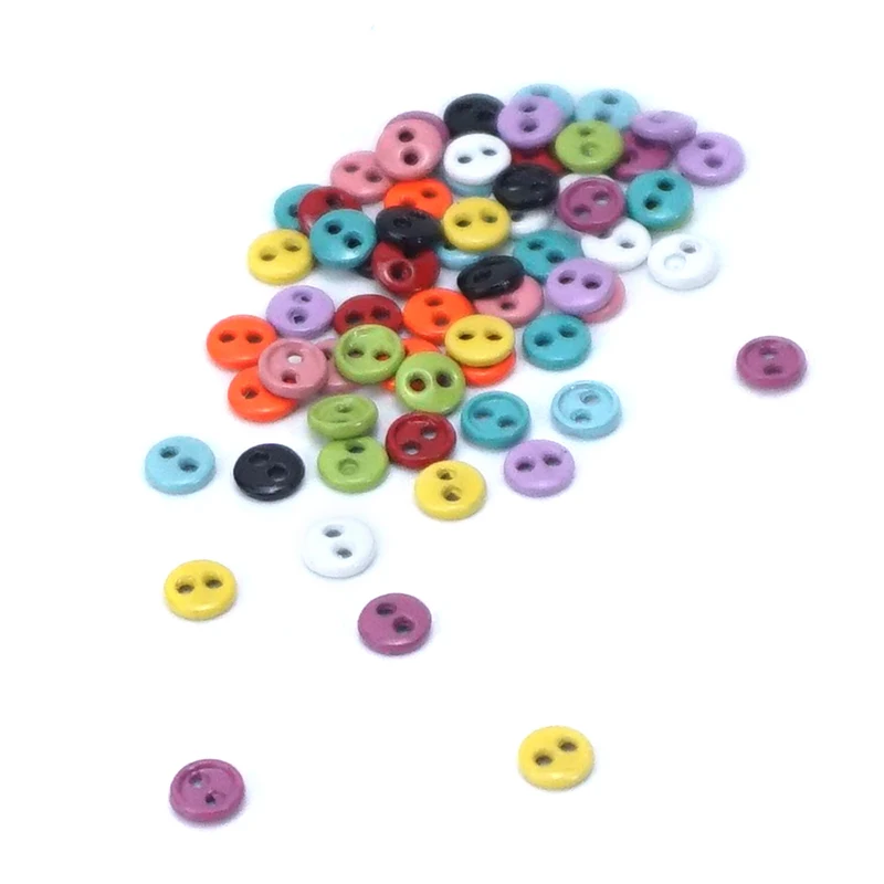

10 шт., разноцветные Круглые пуговицы с двумя отверстиями
