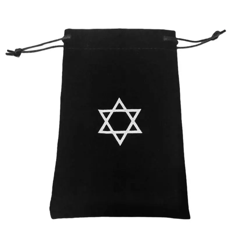 

Velvet Tarot Pouch Hexagram Print Tarot Dice Bag Tarot Bag Reusable Drawstring Pouch For Oracle Cards Party Favor Storage Bag