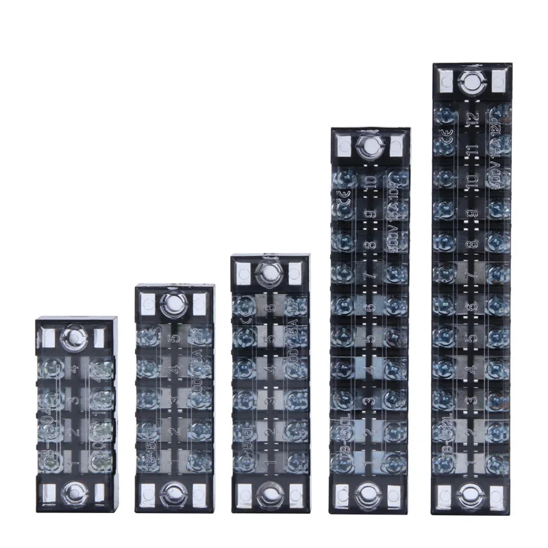

TB Terminal Block 3-12 Bit Panel Mounted Terminal Connector 600V 15A/25A/45A/60A/100A Fixed Wiring Board