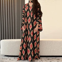 robe femme musulmane middle east 2022 summer printed arab muslim robes southeast asian dress ramadan abayas for women