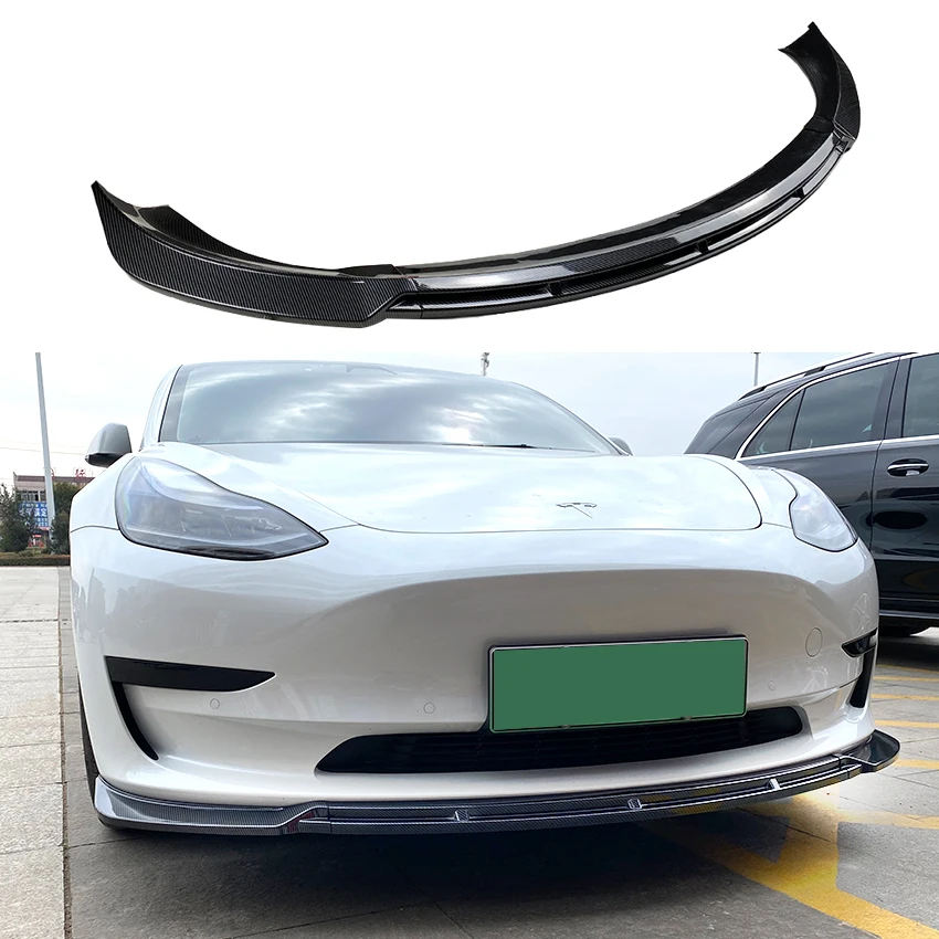 3 PCS For Tesla Model 3 Maxton Front Bumper Lip Flag Stickers Splitter Trim Cover Accessories Car Styling