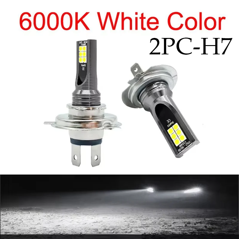 

H7 Комплект Светодиодных Лампочек Для Фар Высокой Мощности 55 Вт 6000 К Белый Свет Универсальный Подходит Для Автомобильных П...