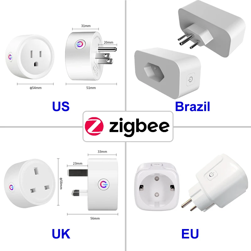 Умная розетка Tuya Zigbee 3 0 16 А 20 с таймером |