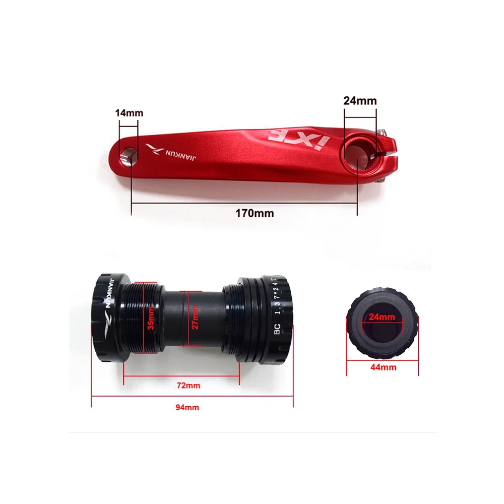JIANKUN IXF MTB кривошипная система 170 мм 104BCD 32/34/36/38/40/42T велосипедная Звездочка Hollowtech |
