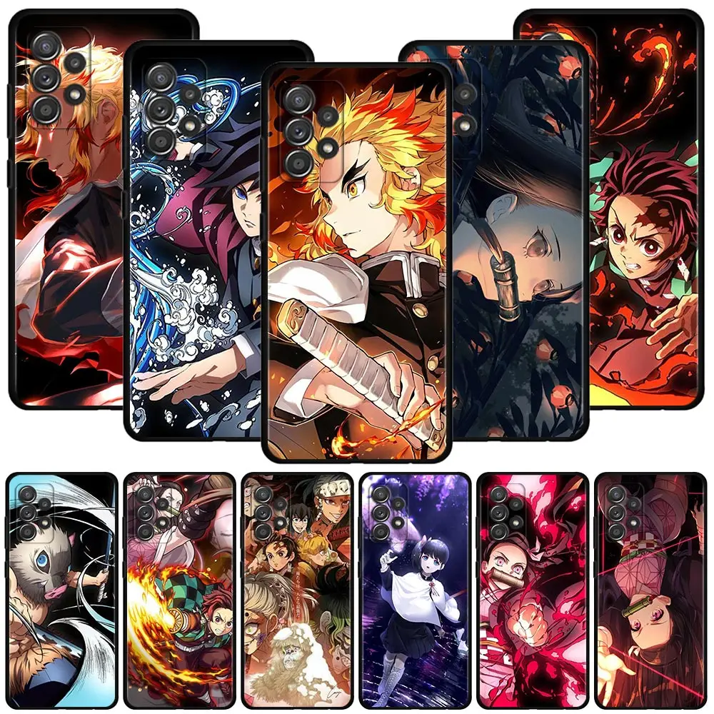 

Phone Case For Samsung Galaxy A12 A52 A51 A21s A71 A31 A02s A72 A41 A22 A32 A13 A33 A52s A03s Capa emon Slayer Kimetsu No Yaiba