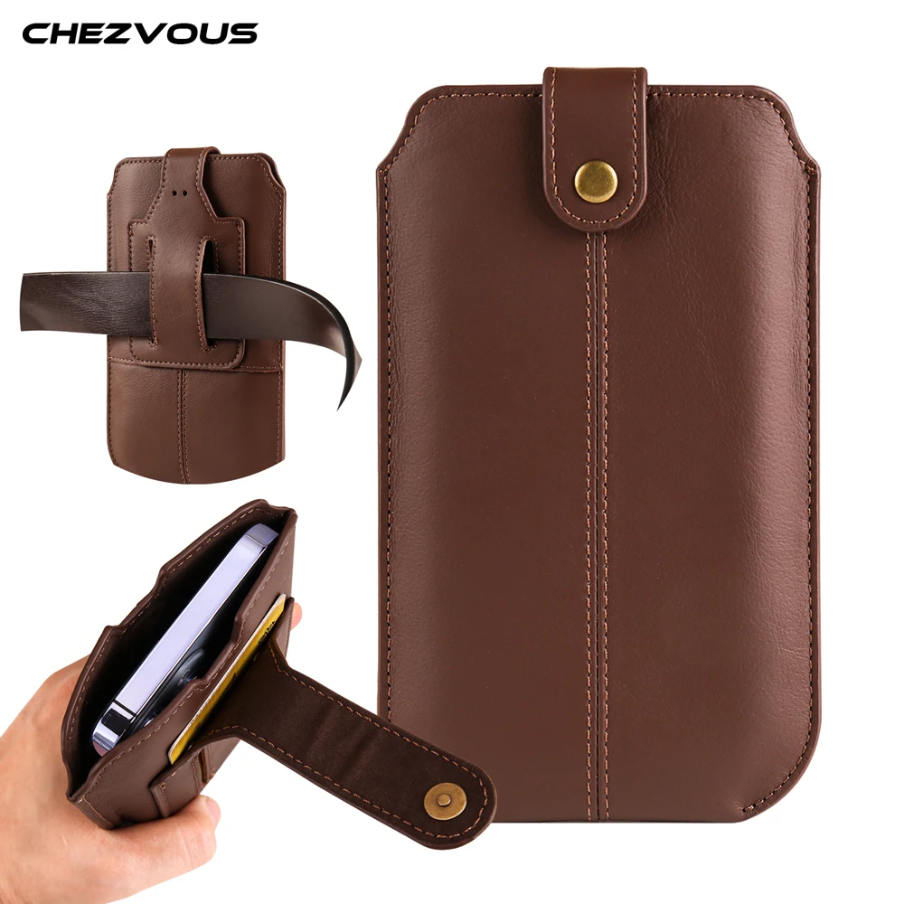 

Leather Phone Bags Case Small Pouch 5.5-7.2'' for iPhone Huawei Samsung Xiaomi Shockproof Magnetic Belt Clip Bag with Card Holde