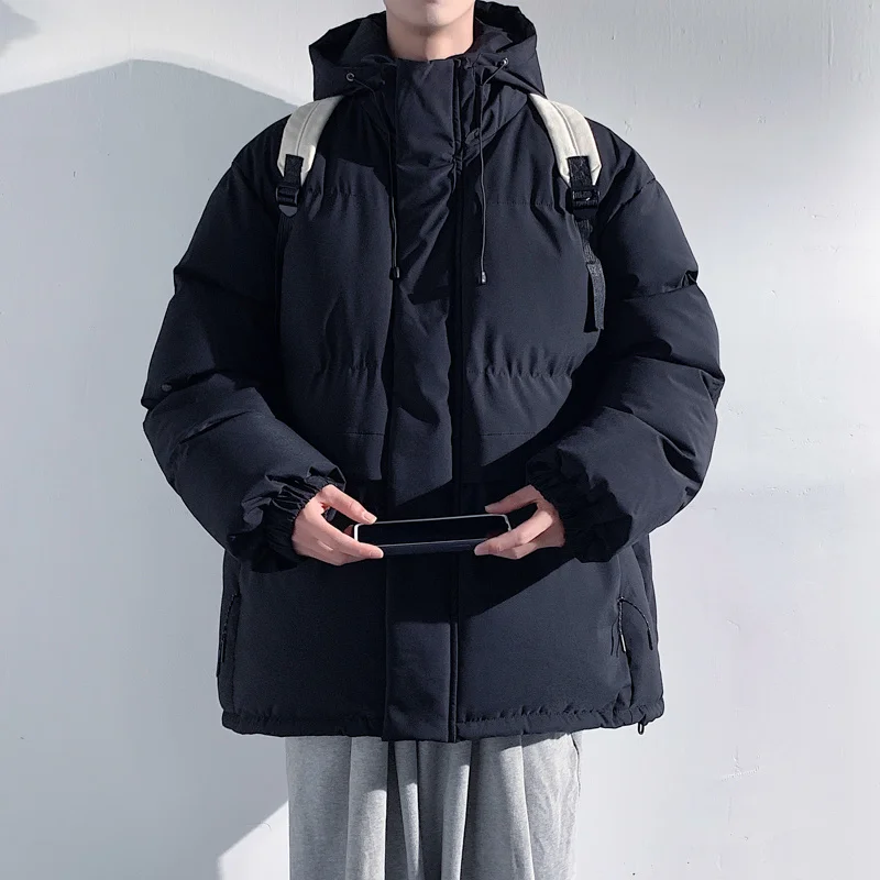 Winter Jacket Men Warm Fashion 3 Colors Casual Hooded Thick Down Jacket Men Streetwear Loose Short Coat Mens Parker Clothes