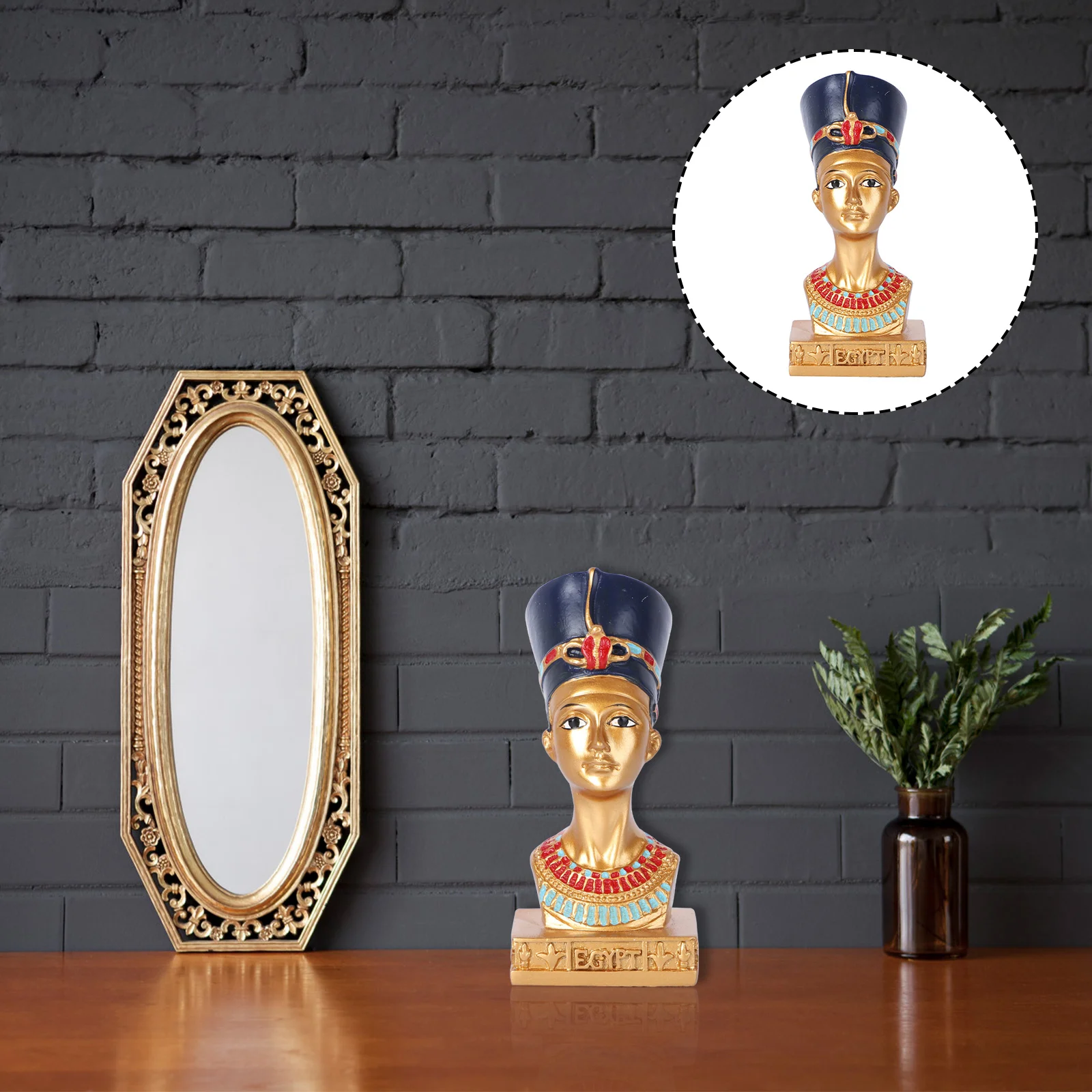 

Egyptian Statuenefertiti Bust Sculpture Figurine Head Craft Pharaoh Resin Mythology Figurinesportrait Ancient Sphinxguardian