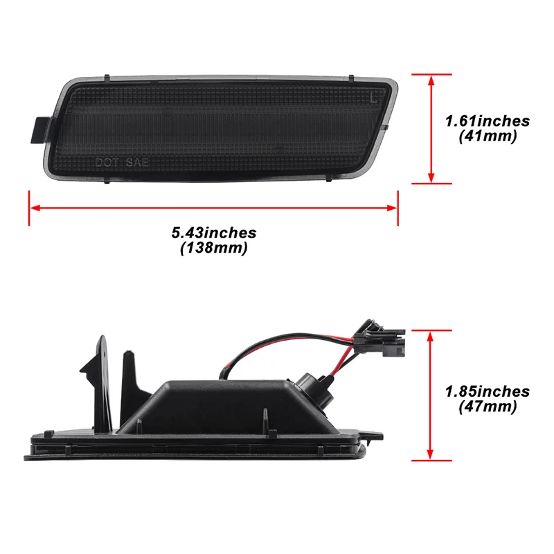 Дымчатый фонарь для переднего бампера крыла боковых габаритных огней янтарный