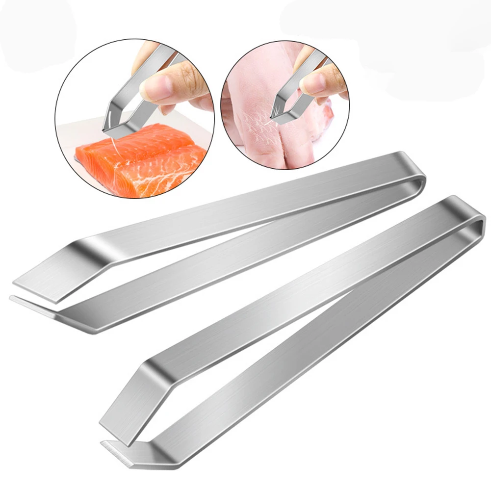 

Stainless Steel Small Kitchen Seafood Fish Bone Fishbone Tweezers Salmon Tongs Hair Clip Puller Remover Accessories Gadget Tools