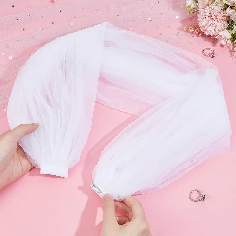 1 Шт. Съемная Белая Фата Из Тюля 90 См Для Невесты Coozie Прозрачные Пышные Тюлевые