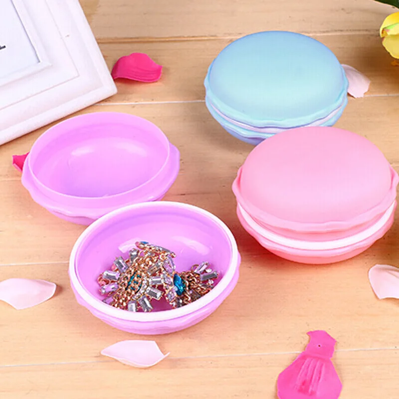 

Macaroon Cookie Shape Storage Box Jewelry Holder Earring Bag Storage Carrying Case Necklace Accessories For Makeup Organizer