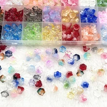 20pcs 7X12mm Colorful Bellflower Lampwork Beads Caps Glass Spacer Beads For Jewelry Making DIY Bracelets Hairpin Accessories