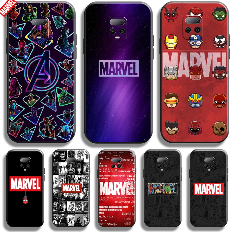 

Marvel Logo Avengers For Xiaomi Redmi Note 10 Lite Phone Case 6.67 Inch Soft Silicon Coque Cover Black Funda Thor