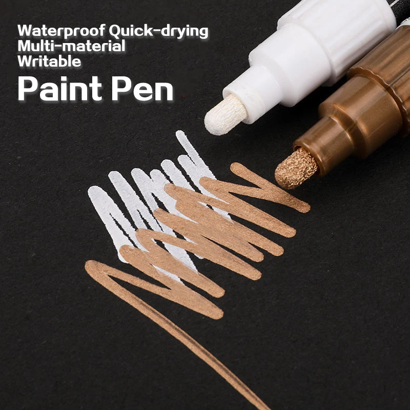 

1Pcs Waterproof Reflective Paint Metal Pen Silver Trace Gold DIY Signature Posters Mugs Ceramic Glass Oily Marker Pen