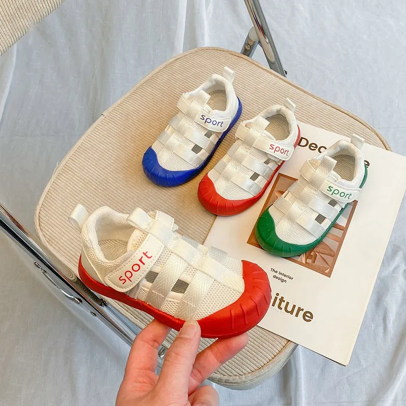 

Детская обувь для девочек и мальчиков, новые весенние теннисные туфли с прорезями и мягкой подошвой, парусиновые туфли для защиты от столкн...