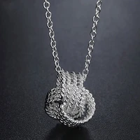 linjing 925 sterling silver 18 inch tennis pendant necklace for women fashion wedding engagement party charm jewelry