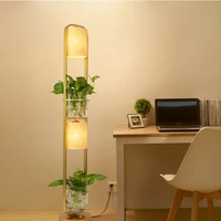 modern decorative plant flower floor lamp fabric lampshade glass learning desk floor lamp ac110v 220v