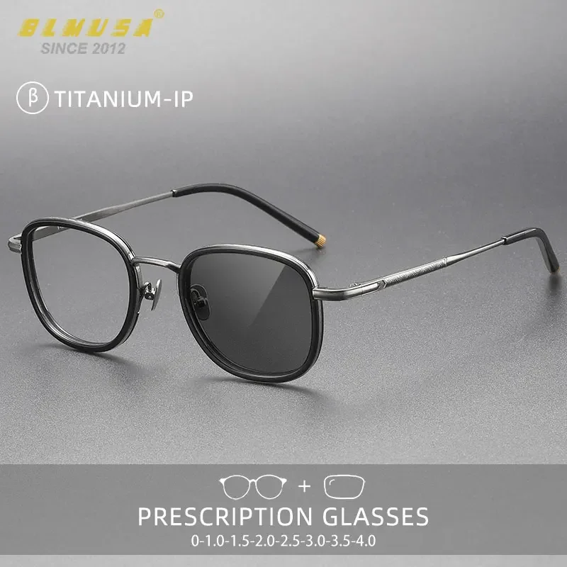 BLMUSA мужские классические очки для дальнозоркости из чистого титана с защитой от