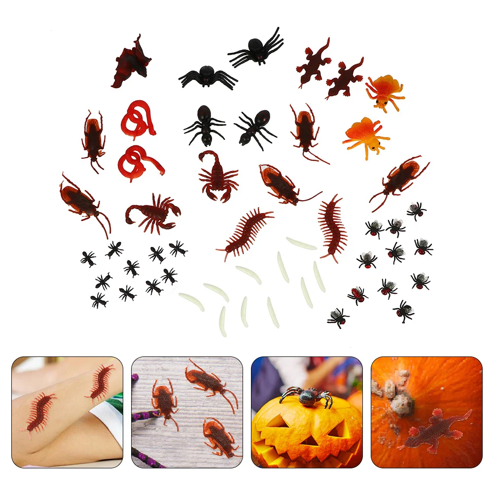 

100 Pcs Simulated Bug Toy Simulation Plastic Insect Halloween Scary Realistic Animal Plaything