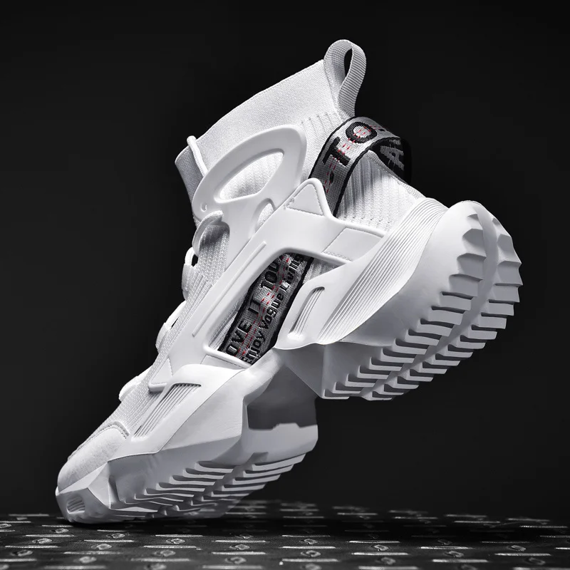 

Wysokie Skarpety Buty Chunky Sneakers Mężczyźni Biały Trend Światła Uliczne Sportowe Buty Do Biegania Duży Rozmiar 45 46