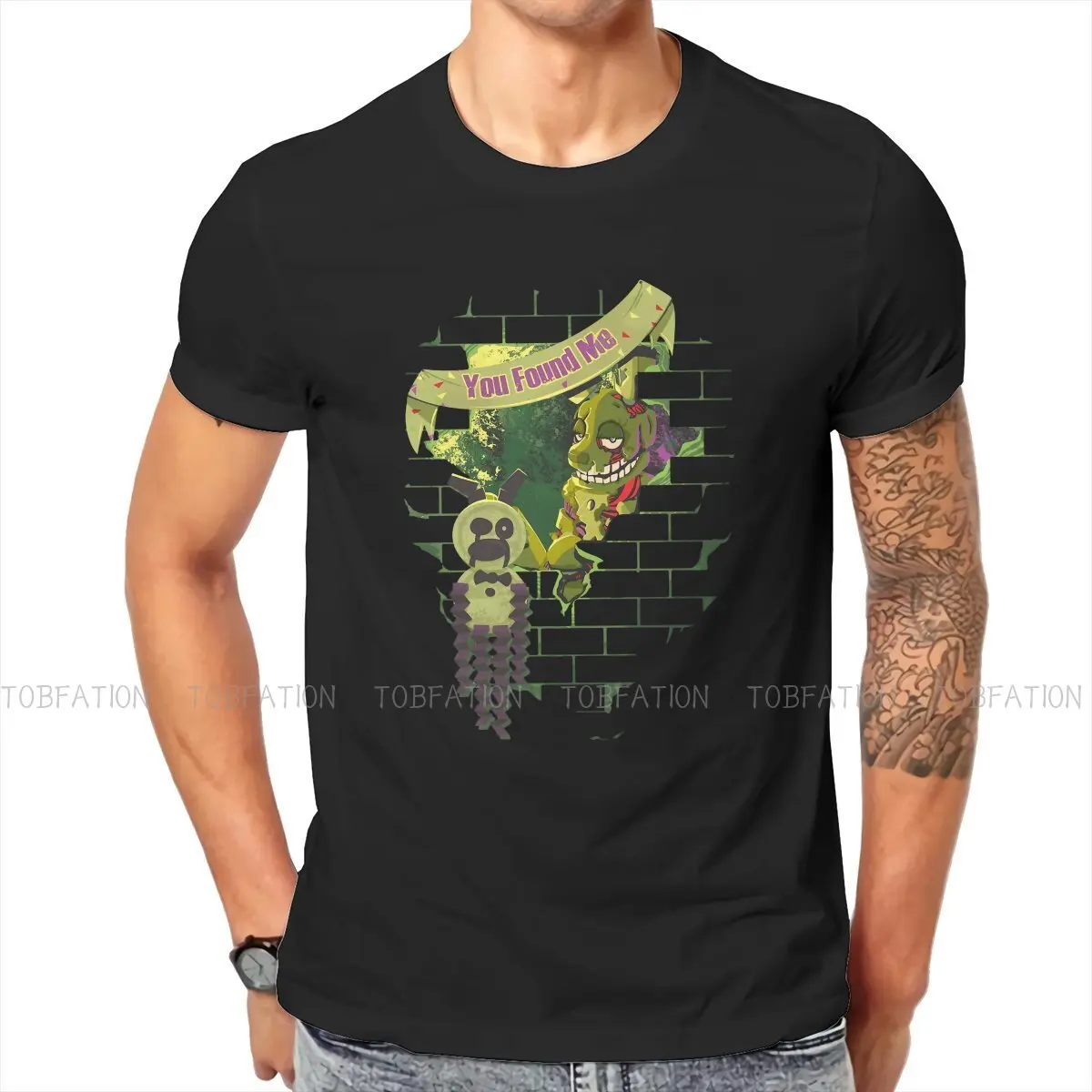 Футболка Fnaf мужская с принтом игры We Love хлопковая рубашка круглым вырезом Топ в