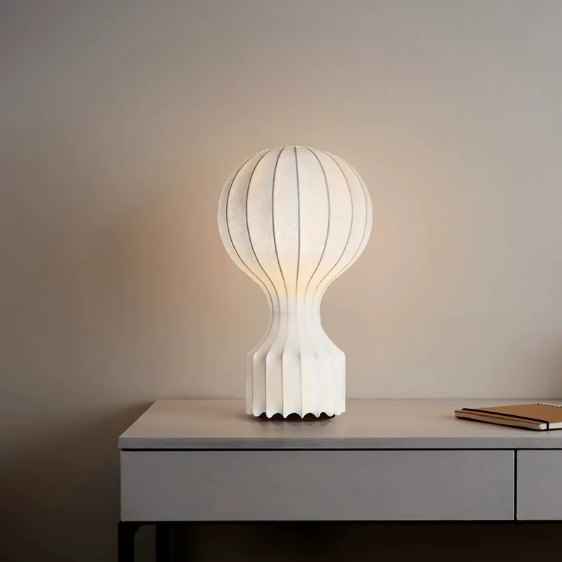 

Silk Lampshade Home Desk Lamp Decor Lighting Bedside Lights Postmodern Designer Art Table Lamp Living Room Bedroom Hotel Study
