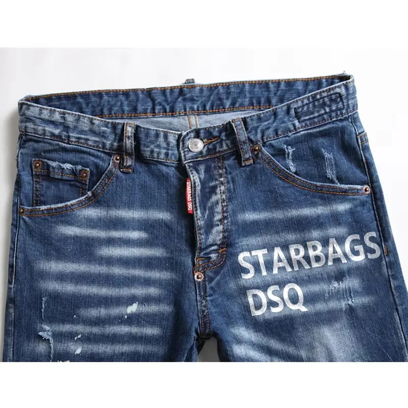 Starbags dsq1086 новые осенне-зимние регги Splash Paint мужские тонкие эластичные джинсы с