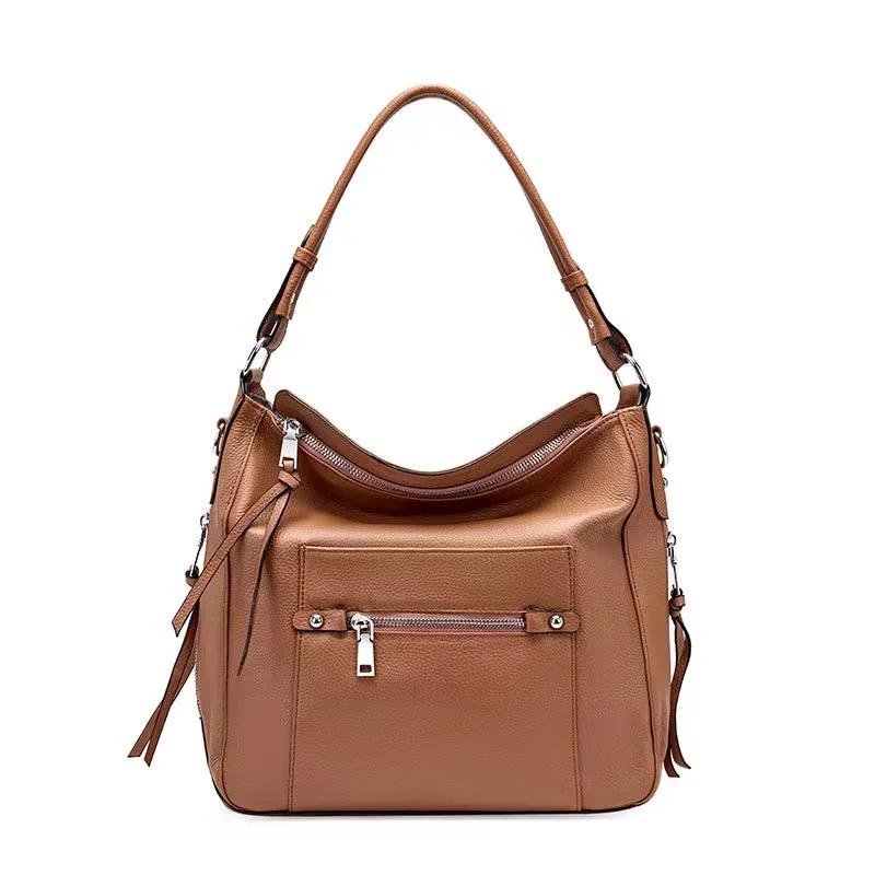 

2022 New Genuine Leather Women's Bag Fashion Single Shoulder Bag Messenger Bag Versatile Trendy Mom Bag Tote bag