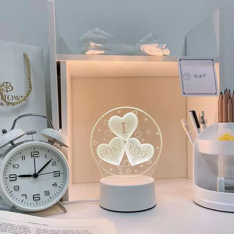 

3D креативная Маленькая ночная лампа, атмосфера, ночник, индивидуальный подарок на день рождения, логотип для спальни, прикроватный столик, настраиваемый