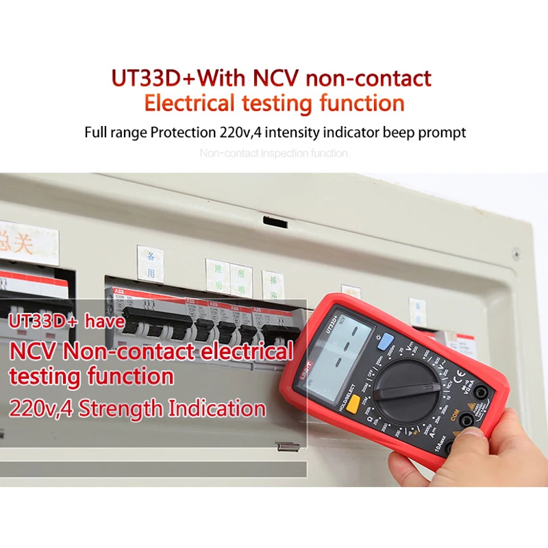 

UNI-T UT33D+ Palm Size LCD Auto Digital Multimeters Resistance DMM Meter NCV Voltage Current Tester Multimeters Tools Mini